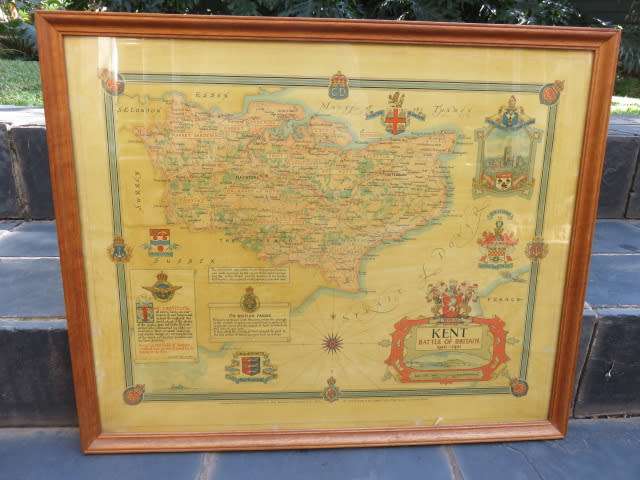 Ernest Clegg World War II era map of the county of Kent