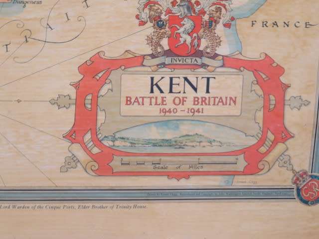 Ernest Clegg World War II era map of the county of Kent