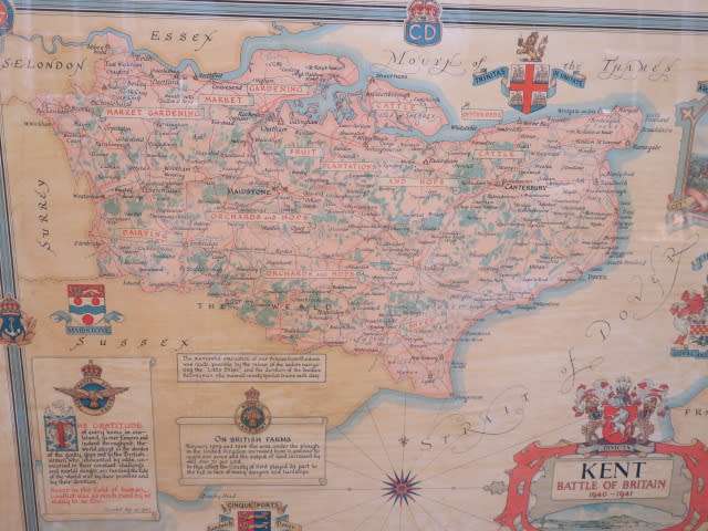 Ernest Clegg World War II era map of the county of Kent