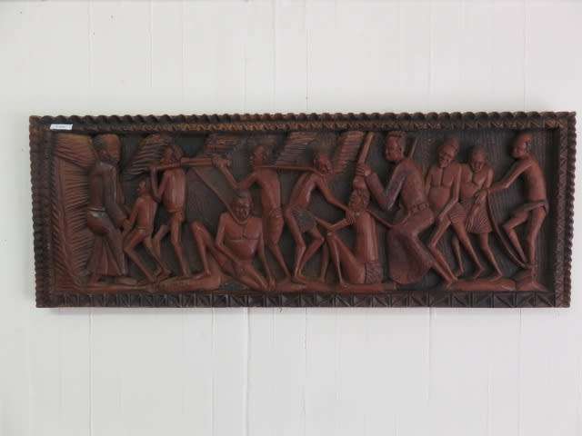 Large African wooden wall art
