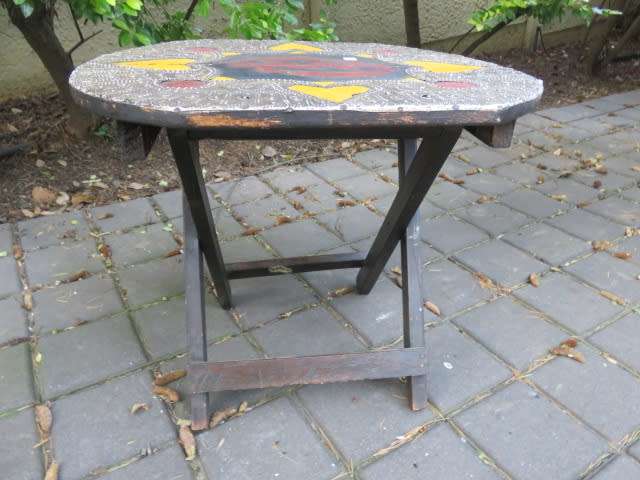 Decorative folding table.
