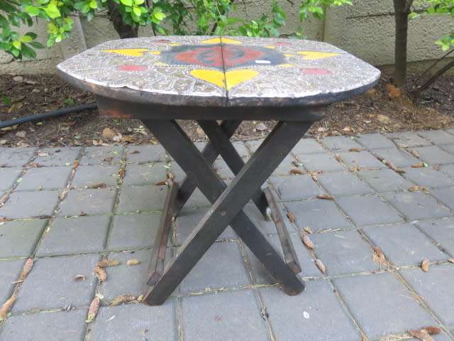 Decorative folding table.