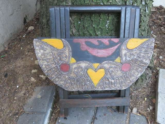 Decorative folding table.