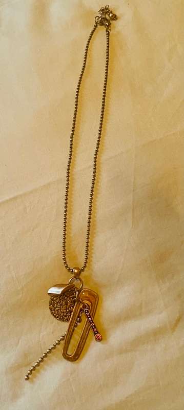 Necklace Rose Gold Fashion Jewellery , With Pink Stone and Diamanté detail