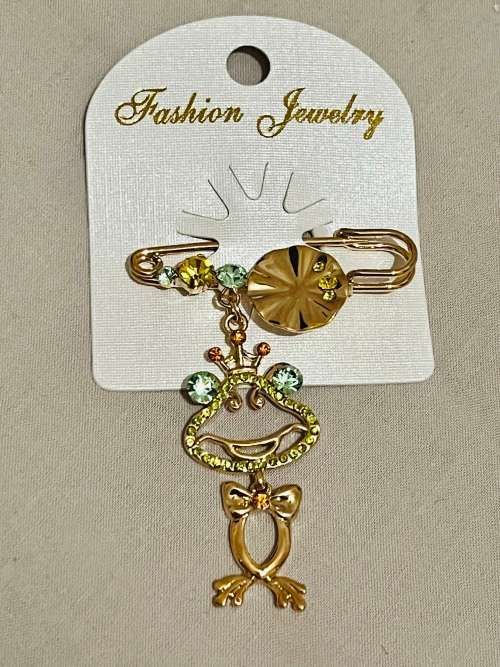 Brooch Diamanté Frog