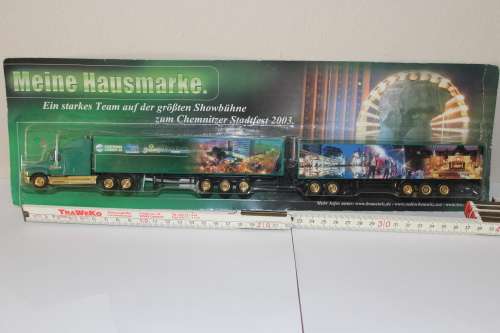 US Truck Road train 38cm long, 1:87, Braustolz Beer Chemnitz, brand new sealed and boxed