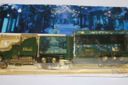 Freightliner USTruck H0 1:87 Bitburger Beer with promotion stand trailer