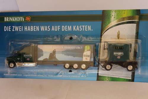 US Truck H0 1:87 with trailer and beer case load Brinkhoff Beer Dortmund