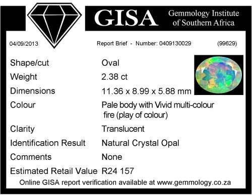 2.38CT CERTIFIED OPAL