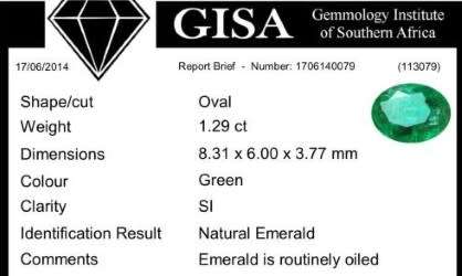 1.29CT CERTIFIED EMERALD