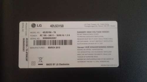 LG 42inch LCD TV, Mdl: 24LS3150 (COLLECTION ONLY !!)