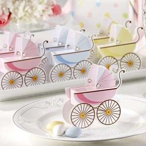 Baby Carriage Favour Boxes - Pink