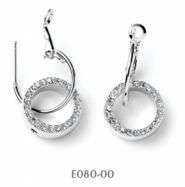 Circular Earrings with clear Swarovski Crystals