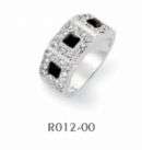 Square Black Onyx and Clear Swarovski Crystals