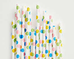 Pastel Polka Dot Straws (25)