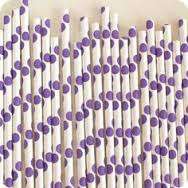 Purple Polka Dot Straws (25)