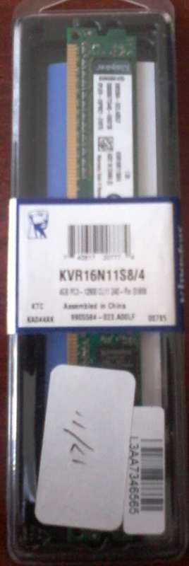 Kingston KVR16N11S8/4 4GB PC3-12800 CL11 240-pin DIMM