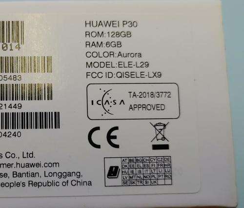 Huawei P30 Aurora Dual Sim  - 128gb and 6gb Ram - Local Stock and Sealed
