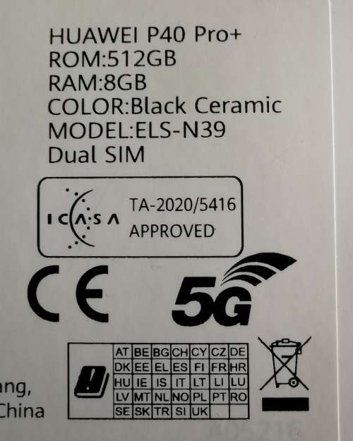 Huawei P40 PRO + (PLUS Model) - Ceramic black -With plenty extras -Dual Sim - 512GB Memory ,5G
