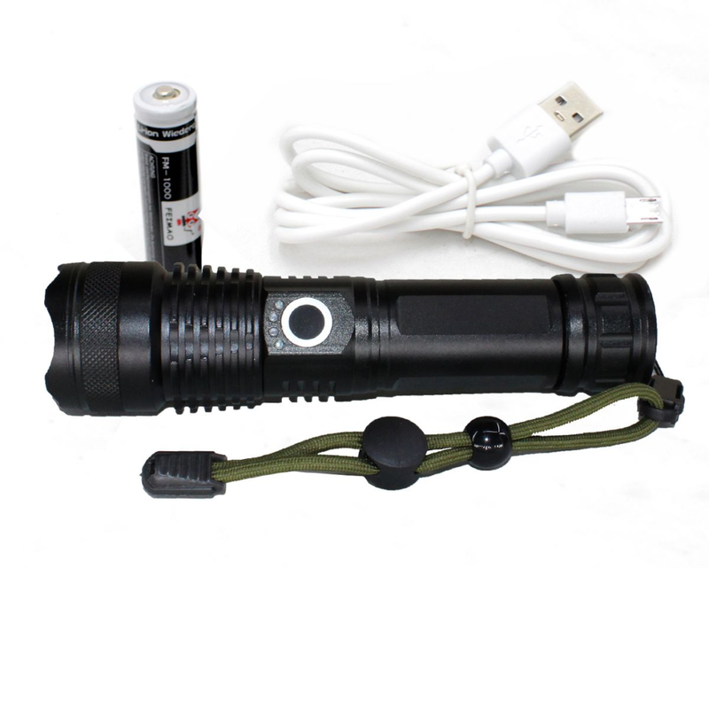 9000 Lumen Rechargeable Tactical Waterproof Aluminum Torch - 5 Light Modes