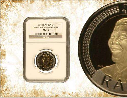 Nelson Mandela 90th Birthday 2008 R5 MS66 (NGC Graded)