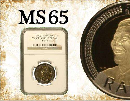 Nelson Mandela 90th Birthday 2008 R5 MS65 (NGC Graded)
