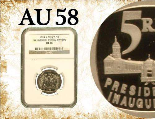Special: Nelson Mandela Inauguration 1994 R5 AU58 (NGC Graded)