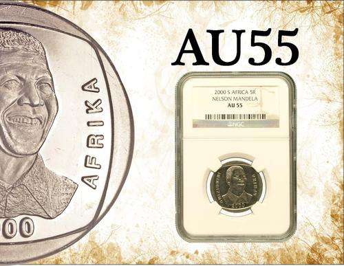 Nelson Mandela "Smiley" 2000 R5 AU55 (NGC Graded)