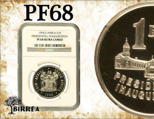Nelson Mandela Inauguration 1994 Silver R1 PF68 (NGC Graded) Display Box Included