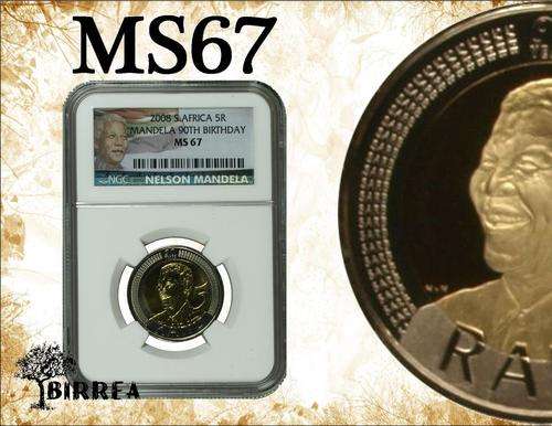 2008 Nelson Mandela 90th Birthday MS67 R5 coins New Label (NGC Graded)