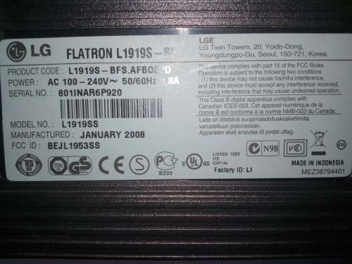 LG Flatron L1919S (Black)