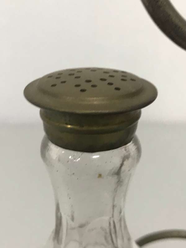 Victorian 1850 - 1899 Antique Silver Plate Salt and Pepper Cut Crystal