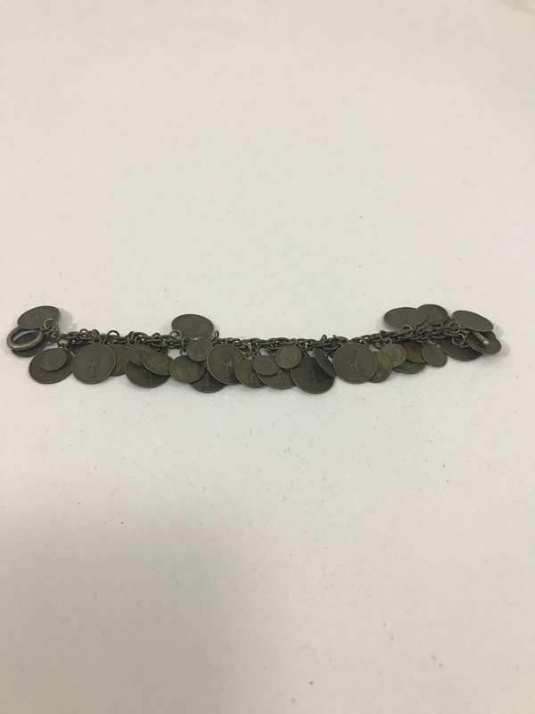 Vintage Queen Elizabeth 2nd coins bracelet Oxidised bracelet