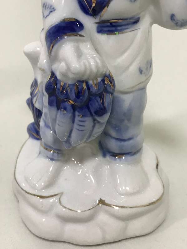 Beautiful Blue on White Porcelain Ceramic Eastern  figure