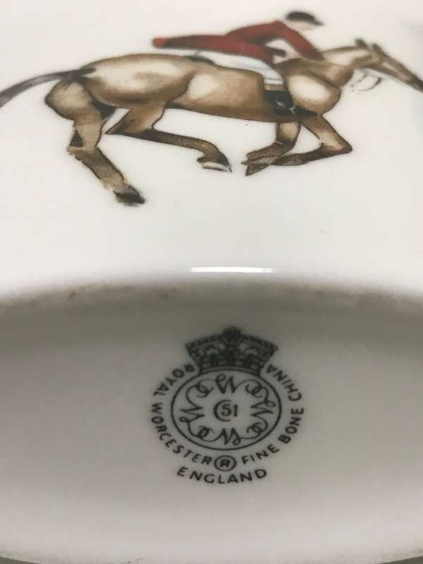 Royal Worcester Toothpick and small plate Fine bone china 20th century set of