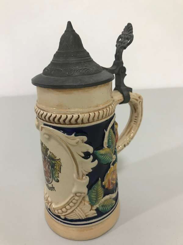 Original Gerz Beer Stein Lidded Zinn Beer Mug,German Beer Stein,German Beer Mug