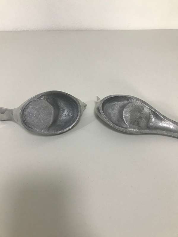 Two Heavy Birds Candle Holder Solid Silver Metal