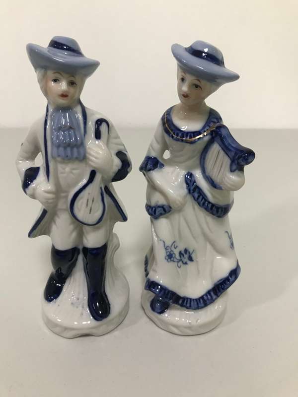 Two Porcelain Louis xv Style Belgian Figurines 24cm high 1960