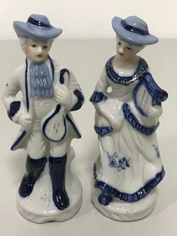 Two Porcelain Louis xv Style Belgian Figurines 24cm high 1960