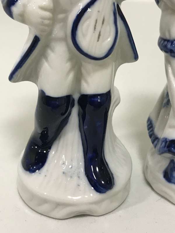 Two Porcelain Louis xv Style Belgian Figurines 24cm high 1960
