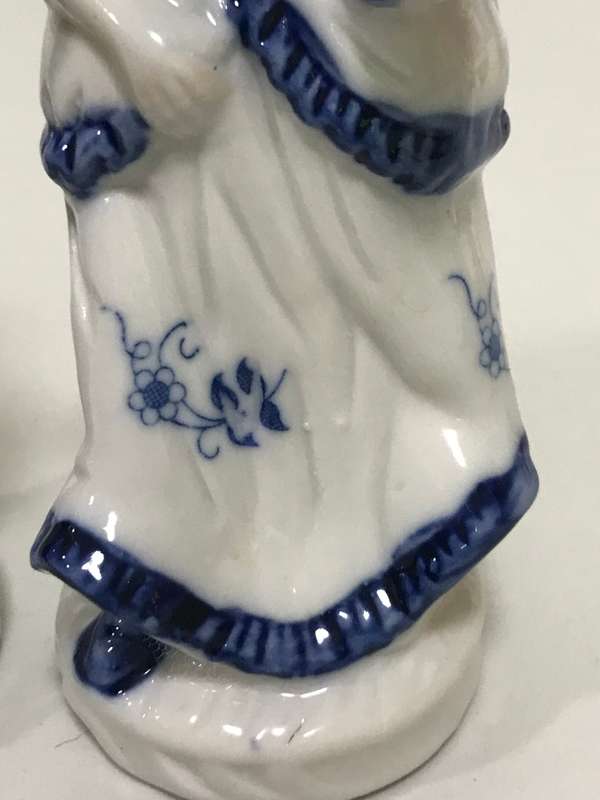 Two Porcelain Louis xv Style Belgian Figurines 24cm high 1960