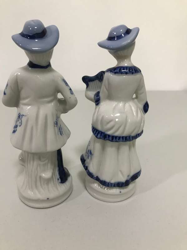 Two Porcelain Louis xv Style Belgian Figurines 24cm high 1960