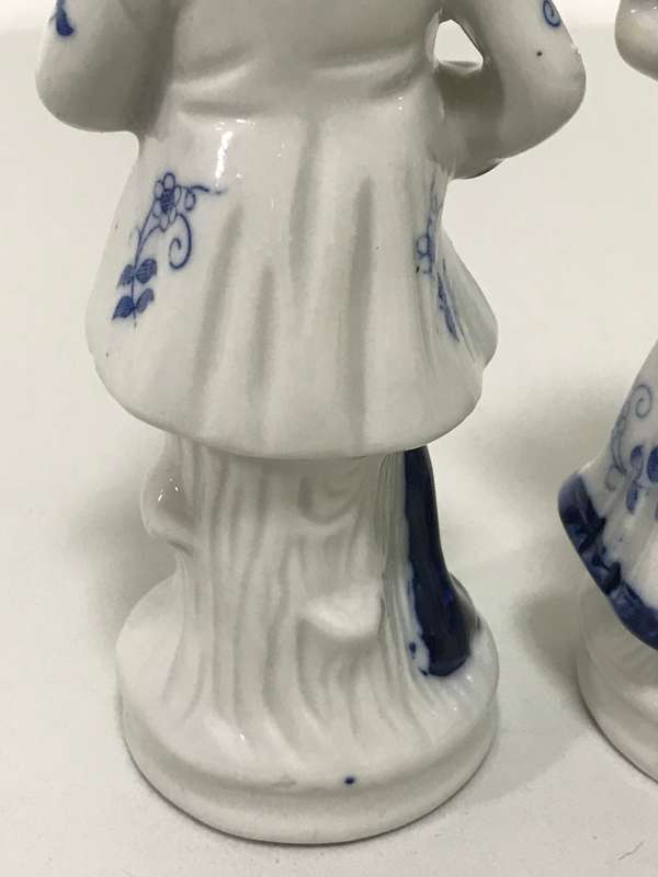 Two Porcelain Louis xv Style Belgian Figurines 24cm high 1960