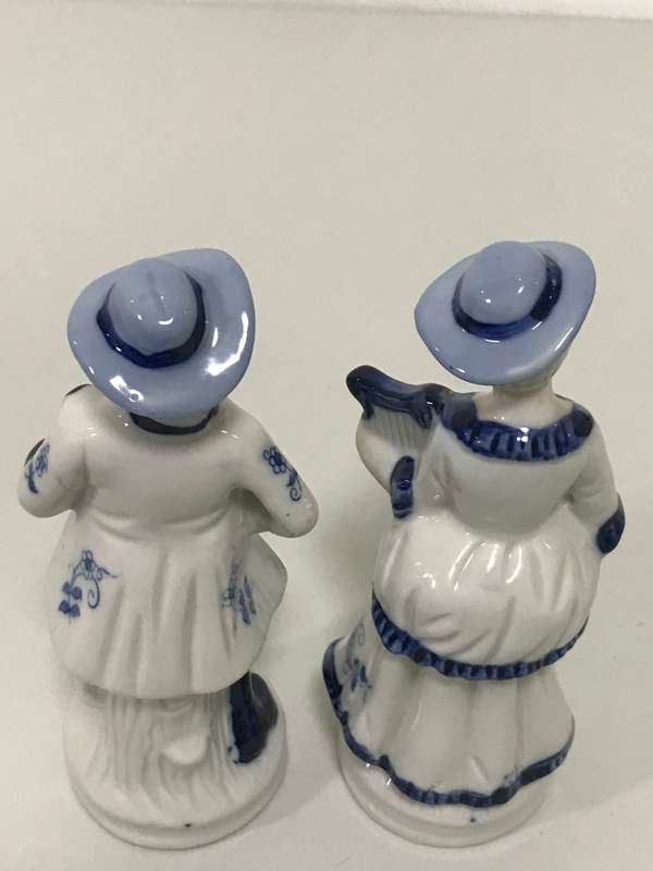 Two Porcelain Louis xv Style Belgian Figurines 24cm high 1960