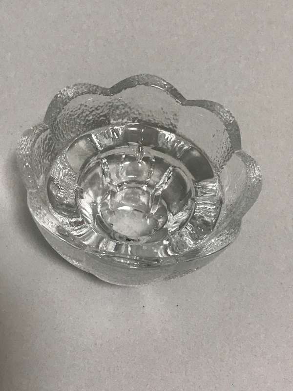 Two Crystal French Candle Holders , D`Arques Orange peel textured Scallop Edges