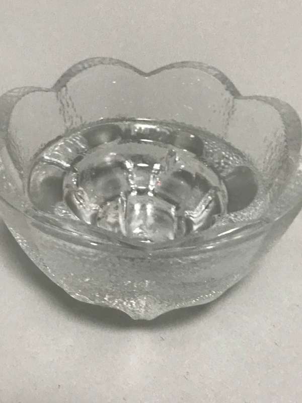 Two Crystal French Candle Holders , D`Arques Orange peel textured Scallop Edges