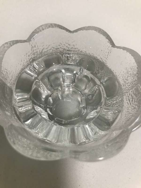 Two Crystal French Candle Holders , D`Arques Orange peel textured Scallop Edges