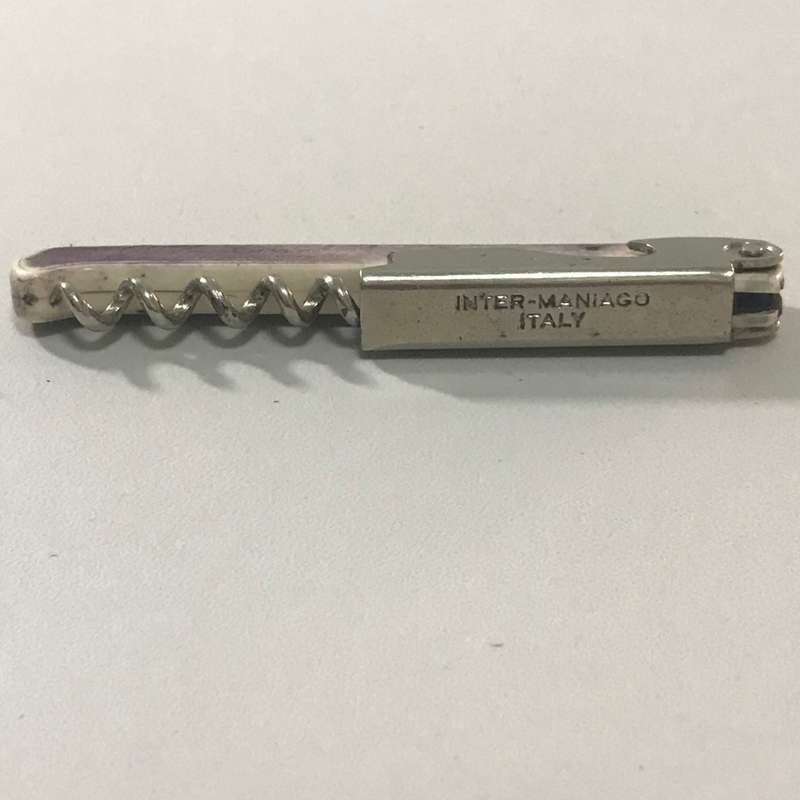 Vintage Italian bottle opener, blade and Cork Screw Unit, and Weighted silver Quality Cork Screw