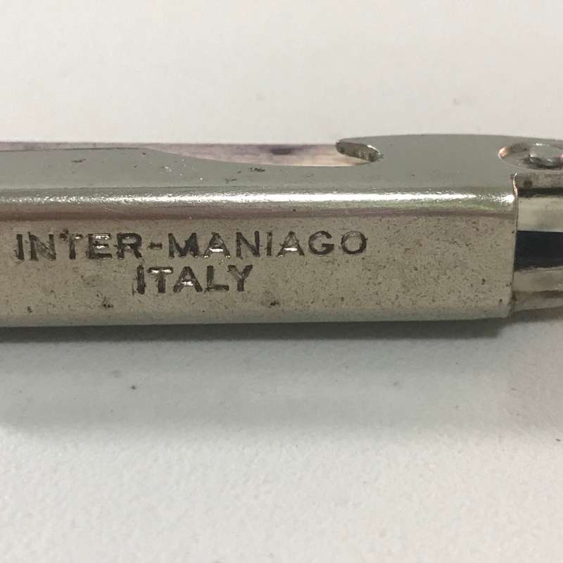 Vintage Italian bottle opener, blade and Cork Screw Unit, and Weighted silver Quality Cork Screw