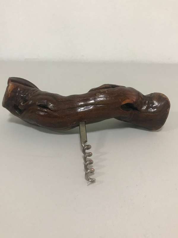 Antique French Burl Cork Screw by Laurent Siren
